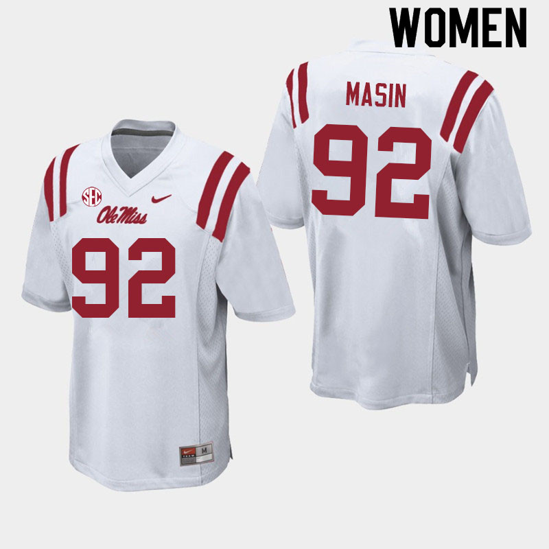 Fraser Masin Ole Miss Rebels NCAA Women's White #92 Stitched Limited College Football Jersey QTR1558WO